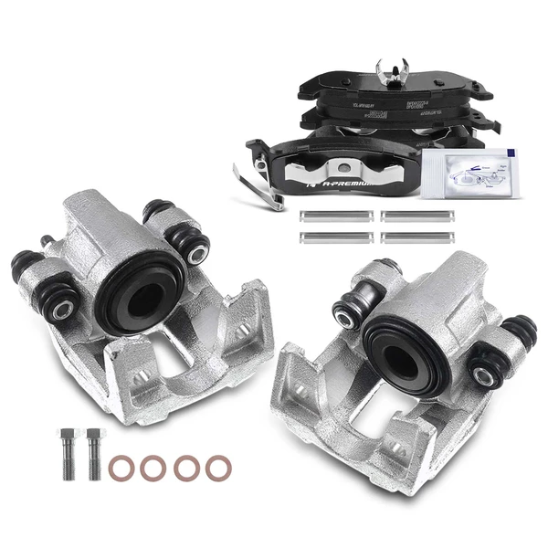 6-PC Brake Caliper + Brake Pad, Rear Driver & Passenger, 1-Piston, A-Premium APBC3757
