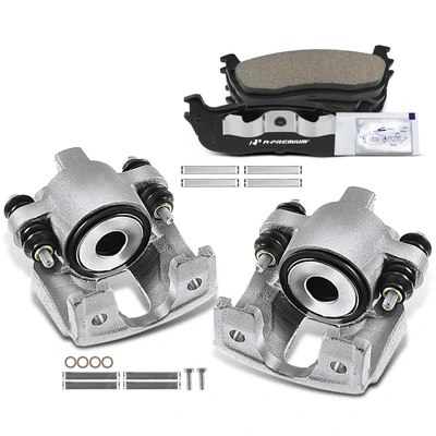 6 Pcs Rear Brake Calipers & Ceramic Brake Pads