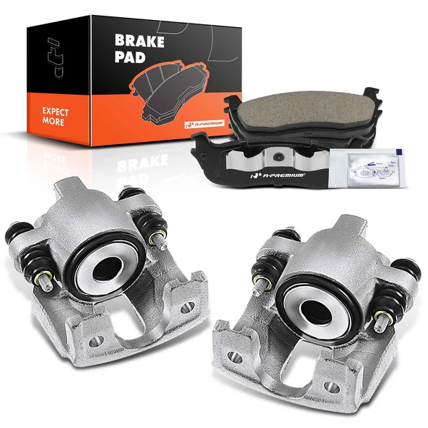 6-PC Brake Caliper + Brake Pad, Rear Driver & Passenger, 1-Piston, A-Premium APBC3758