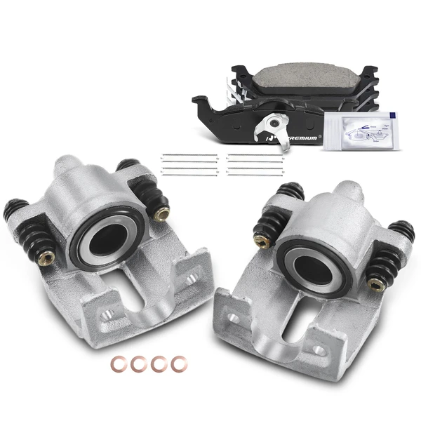 6 Pcs Rear Brake Calipers & Ceramic Brake Pads for 2004-2011 Ford F-150