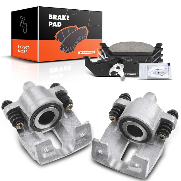 6-PC Brake Caliper + Brake Pad, Rear Driver & Passenger, 1-Piston, A-Premium APBC3760