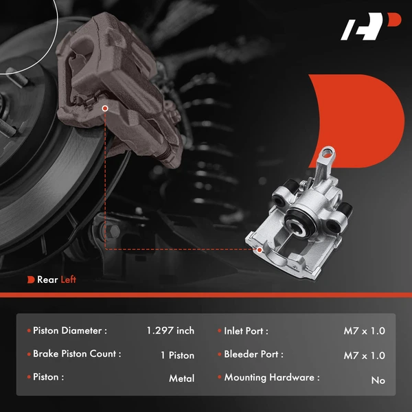2-PC Brake Caliper, Rear Driver & Passenger, 1-Piston, A-Premium APBC3627