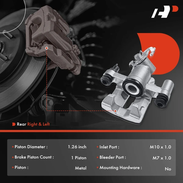 2-PC Brake Caliper, Rear Driver & Passenger, 1-Piston, A-Premium APBC3175