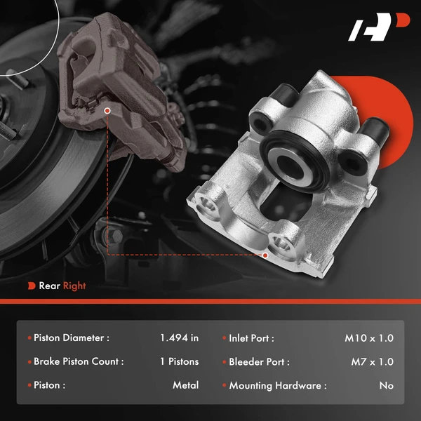 2-PC Brake Caliper, Rear Driver & Passenger, 1-Piston, A-Premium APBC3761