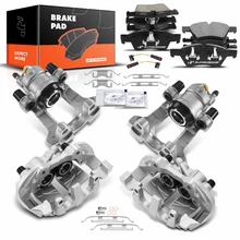 12 Pcs Front & Rear Brake Calipers & Ceramic Brake Pads