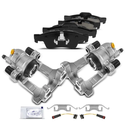 6 Pcs Rear Brake Calipers & Ceramic Brake Pads