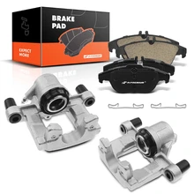 6 Pcs Rear Brake Calipers & Ceramic Brake Pads for 2008-2012 Mercedes-Benz C300