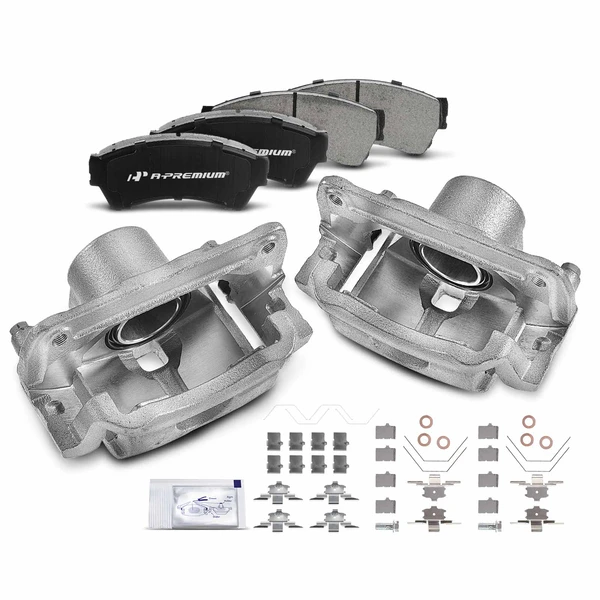 6 Pcs Front Brake Calipers & Ceramic Brake Pads for 2006-2011 Mercury Milan