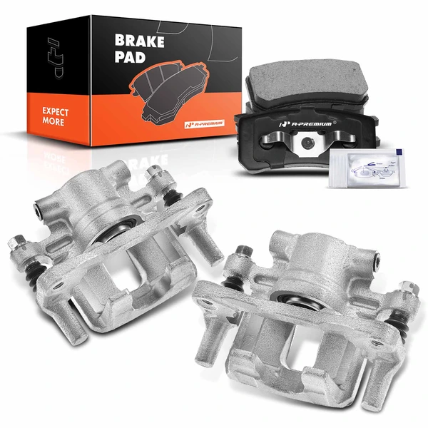 6-PC Brake Caliper + Brake Pad, Rear Driver & Passenger, 1-Piston, A-Premium APBC3671
