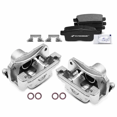 6 Pcs Rear Brake Calipers & Ceramic Brake Pads