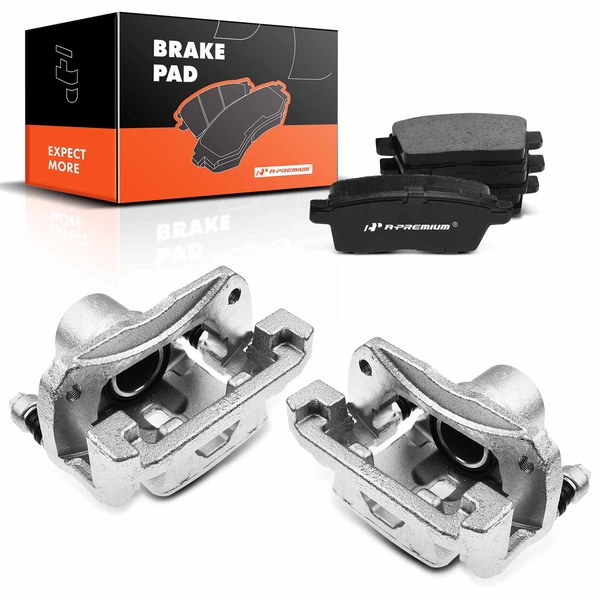 6-PC Brake Caliper + Brake Pad, Rear Driver & Passenger, 1-Piston, A-Premium APBC3688