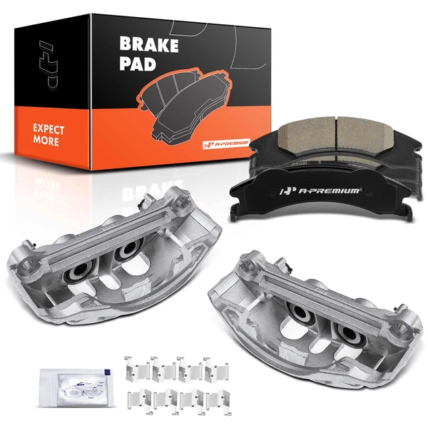 6-PC Brake Caliper + Brake Pad, Rear Driver & Passenger, 2-Piston, A-Premium APBC3904