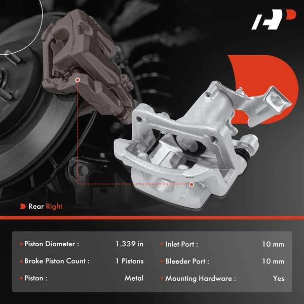 2-PC Brake Caliper, Rear Driver & Passenger, 1-Piston, A-Premium APBC3644