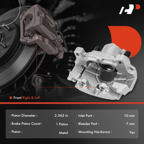 2-PC Brake Caliper, Front Driver & Passenger, 1-Piston, A-Premium APBC3650