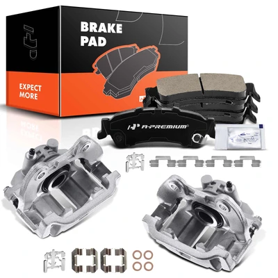 6 Pcs Front Brake Calipers & Ceramic Brake Pads