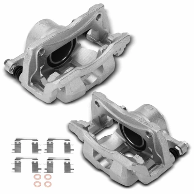2 Pcs Front Brake Calipers with Bracket