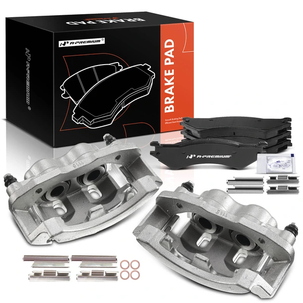6-PC Brake Caliper + Brake Pad, Rear Driver & Passenger, 2-Piston, A-Premium APBC4005