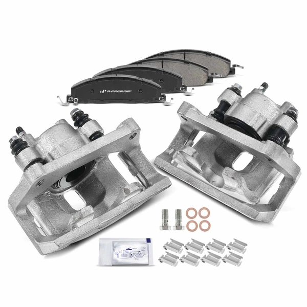 2012 Ram 1500 6-Pc Brake Caliper and Pad Kit Rear Driver & Passenger 1-Piston A-Premium APBC3674
