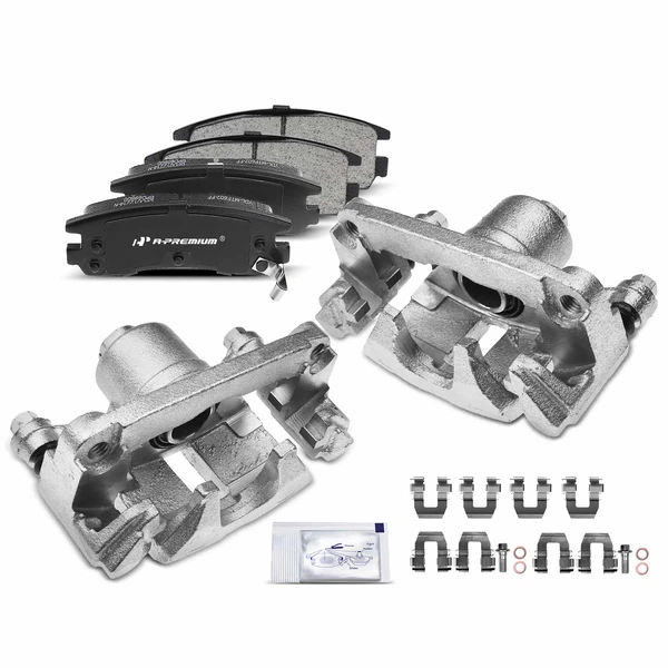 6 Pcs Rear Brake Calipers & Ceramic Brake Pads for 2002-2004 Chevrolet Venture