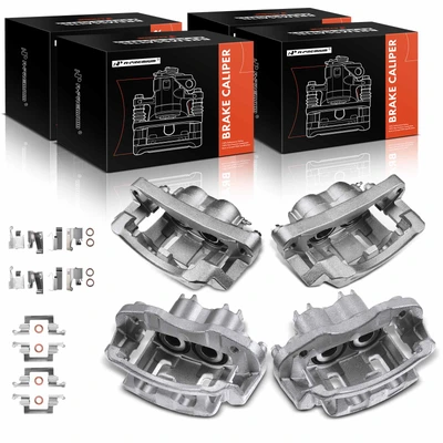 4 Pcs Front & Rear Brake Calipers with Bracket