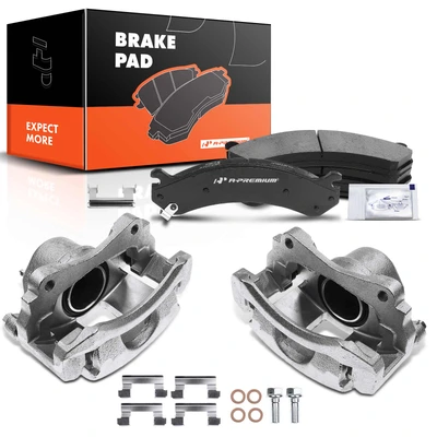 6 Pcs Front Brake Calipers & Ceramic Brake Pads