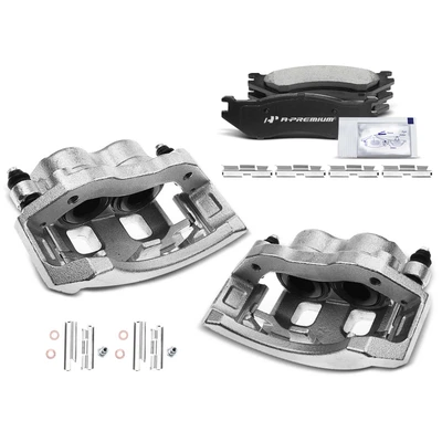 6 Pcs Front Brake Calipers & Ceramic Brake Pads