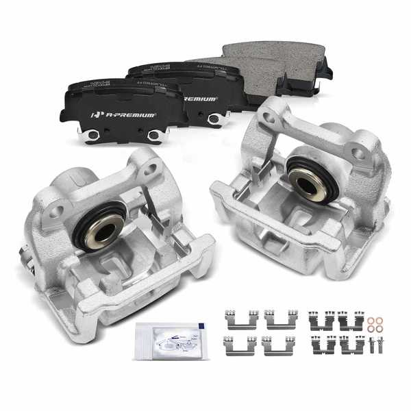 6 Pcs Rear Brake Calipers & Ceramic Brake Pads for 2005-2020 Chrysler 300