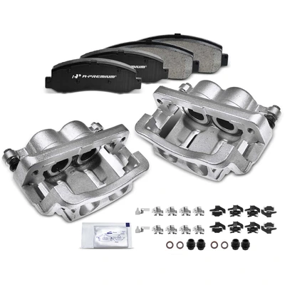 6 Pcs Front Brake Calipers & Ceramic Brake Pads