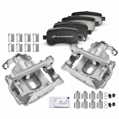 6 Pcs Rear Brake Calipers & Ceramic Brake Pads