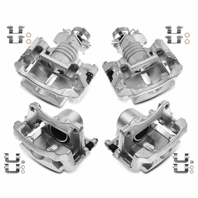 4 Pcs Front & Rear Brake Calipers with Bracket