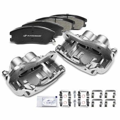 6 Pcs Front Brake Calipers & Ceramic Brake Pads