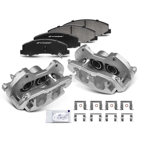 6 Pcs Front Brake Calipers & Ceramic Brake Pads for 2006-2011 Cadillac DTS