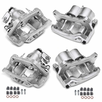 4 Pcs Front & Rear Brake Calipers with Bracket