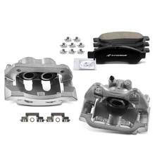 6 Pcs Rear Brake Calipers & Ceramic Brake Pads for 2005-2012 Ford F-350 Super Duty