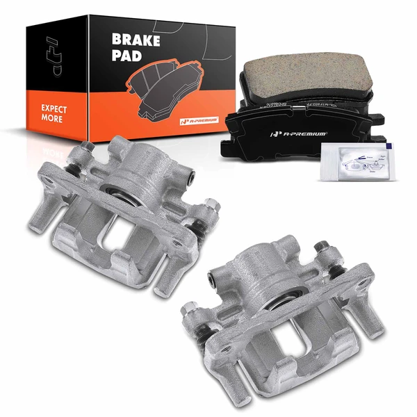 6-PC Brake Caliper + Brake Pad, Rear Driver & Passenger, 1-Piston, A-Premium APBC3917