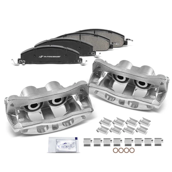 6 Pcs Rear Brake Calipers & Ceramic Brake Pads for 2011-2018 Ram 2500