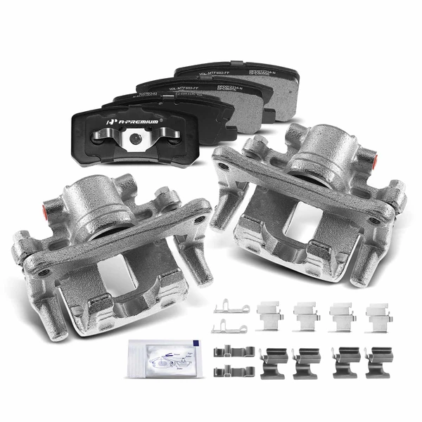 6-PC Brake Caliper + Brake Pad, Rear Driver & Passenger, 1-Piston, A-Premium APBC3707