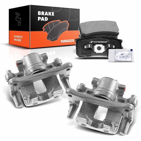 6-PC Brake Caliper + Brake Pad, Rear Driver & Passenger, 1-Piston, A-Premium APBC3707