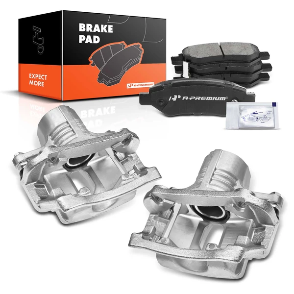 6-PC Brake Caliper + Brake Pad, Rear Driver & Passenger, 1-Piston, A-Premium APBC3710