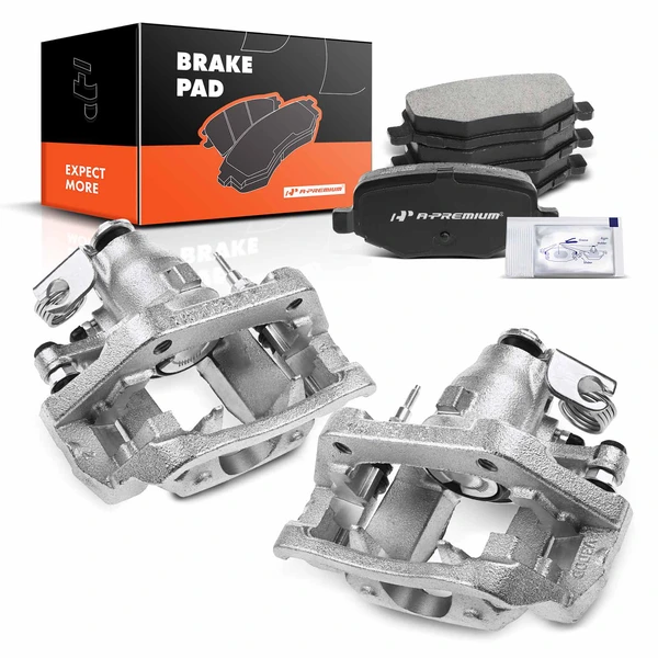 6-PC Brake Caliper + Brake Pad, Rear Driver & Passenger, 1-Piston, A-Premium APBC3713