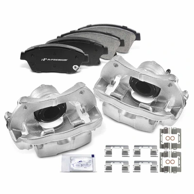 6 Pcs Front Brake Calipers & Ceramic Brake Pads