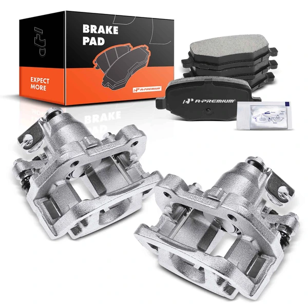 6-PC Brake Caliper + Brake Pad, Rear Driver & Passenger, 1-Piston, A-Premium APBC3716