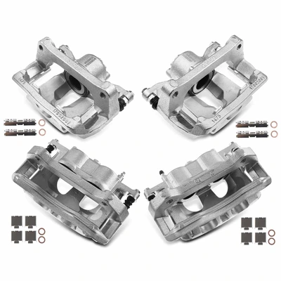 4 Pcs Front & Rear Brake Calipers with Bracket