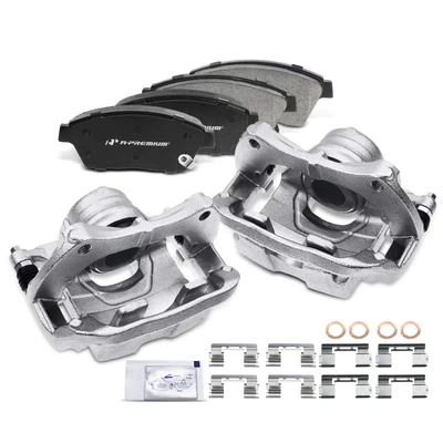 6 Pcs Front Brake Calipers & Ceramic Brake Pads