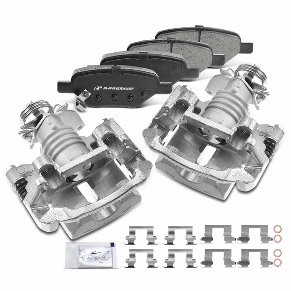 6 Pcs Rear Brake Calipers & Ceramic Brake Pads for 2008-2010 Chevrolet HHR