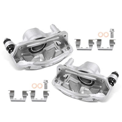 2 Pcs Front Brake Calipers with Bracket