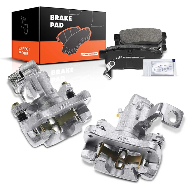 6-PC Brake Caliper + Brake Pad, Rear Driver & Passenger, 1-Piston, A-Premium APBC3721