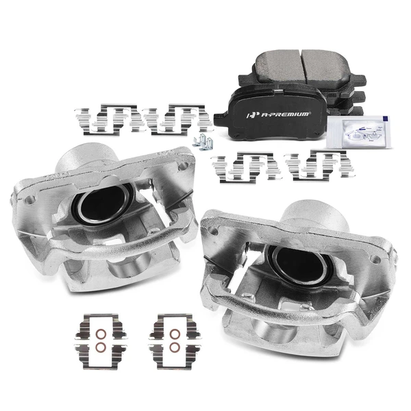 6 Pcs Front Brake Calipers & Ceramic Brake Pads for 1998-2004 Toyota Avalon