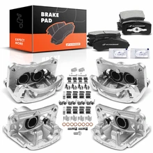 12 Pcs Front & Rear Brake Calipers & Ceramic Brake Pads for 2001-2006 Mitsubishi Montero