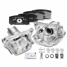 6 Pcs Rear Brake Calipers & Ceramic Brake Pads for 2001-2006 Mitsubishi Montero